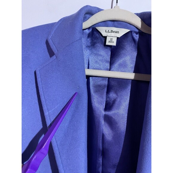 LL Bean Peacoat Womens 14 Blue Cashmere Wool Office Corp Capsule Minimalist - Picture 3 of 15